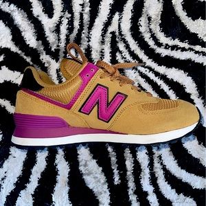 New Balance 6 1/2 Camel and Hot pink